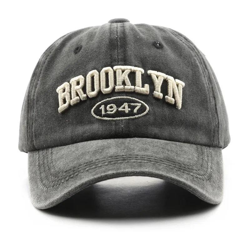 Washed Letter Embroidery Cap Outdoor casual-baseball-cap