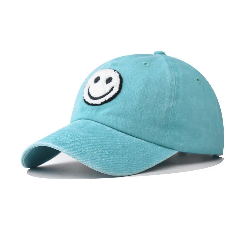 Washed Vintage Smiley Patch Baseball Cap