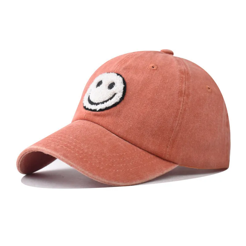 Washed Vintage Smiley Patch Baseball Cap