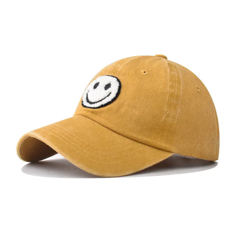 Washed Vintage Smiley Patch Baseball Cap