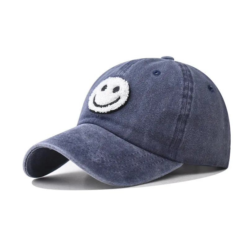 Washed Vintage Smiley Patch Baseball Cap