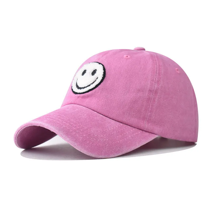 Washed Vintage Smiley Patch Baseball Cap