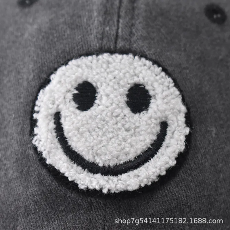 Washed Vintage Smiley Patch Baseball Cap