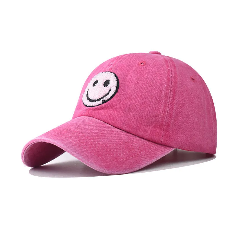Washed Vintage Smiley Patch Baseball Cap