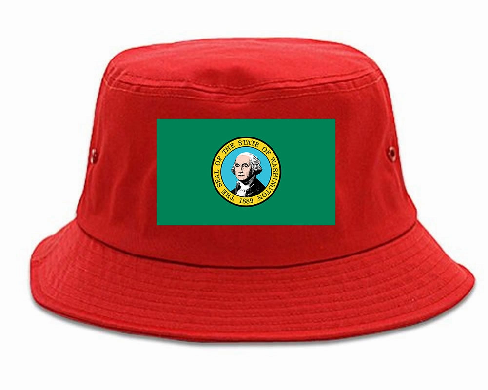 Washington State Flag WA Chest Mens Bucket Hat