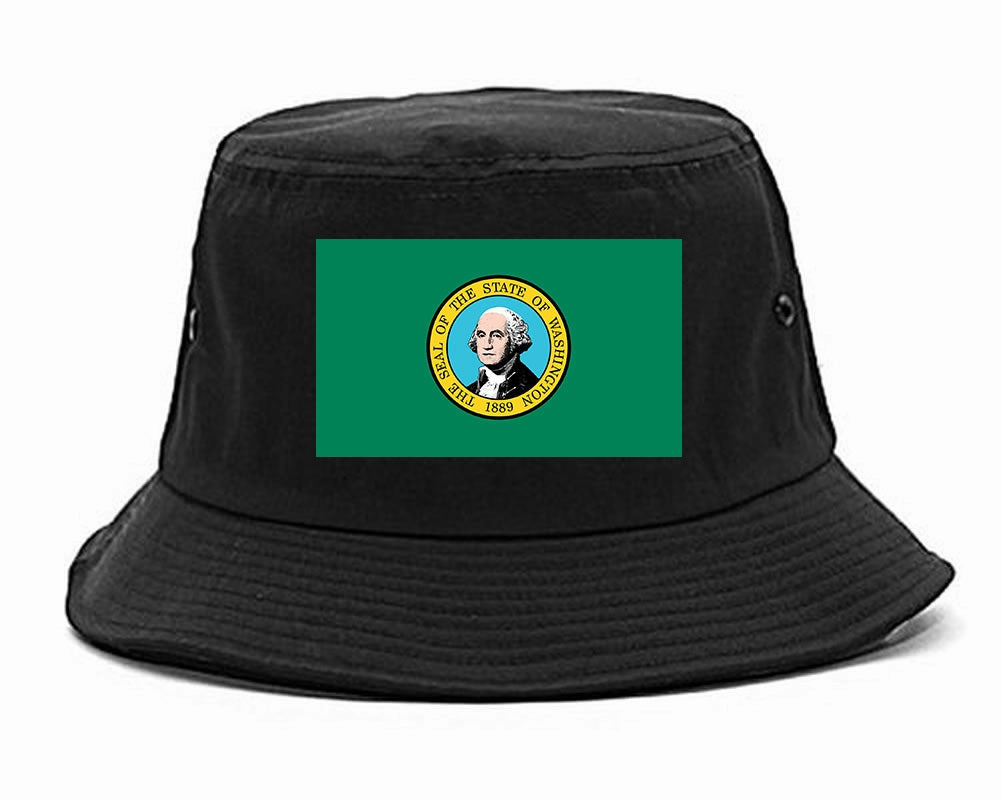 Washington State Flag WA Chest Mens Bucket Hat