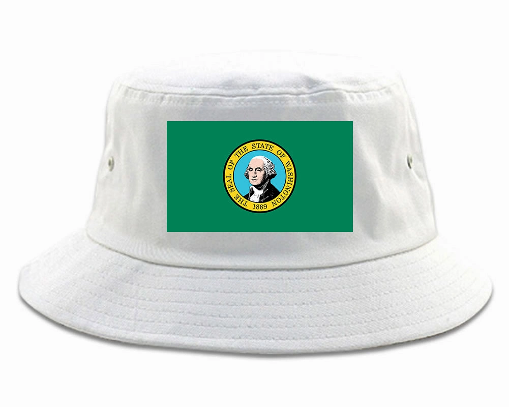 Washington State Flag WA Chest Mens Bucket Hat