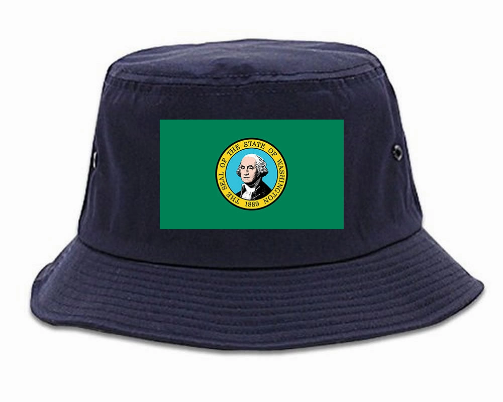 Washington State Flag WA Chest Mens Bucket Hat