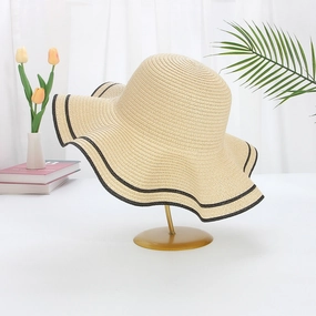 Wave-Edge Straw Hat Large Brim Summer Sun Protection spring-straw-hat