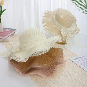 Wavy Floral Straw Hat Women Summer spring-straw-hat
