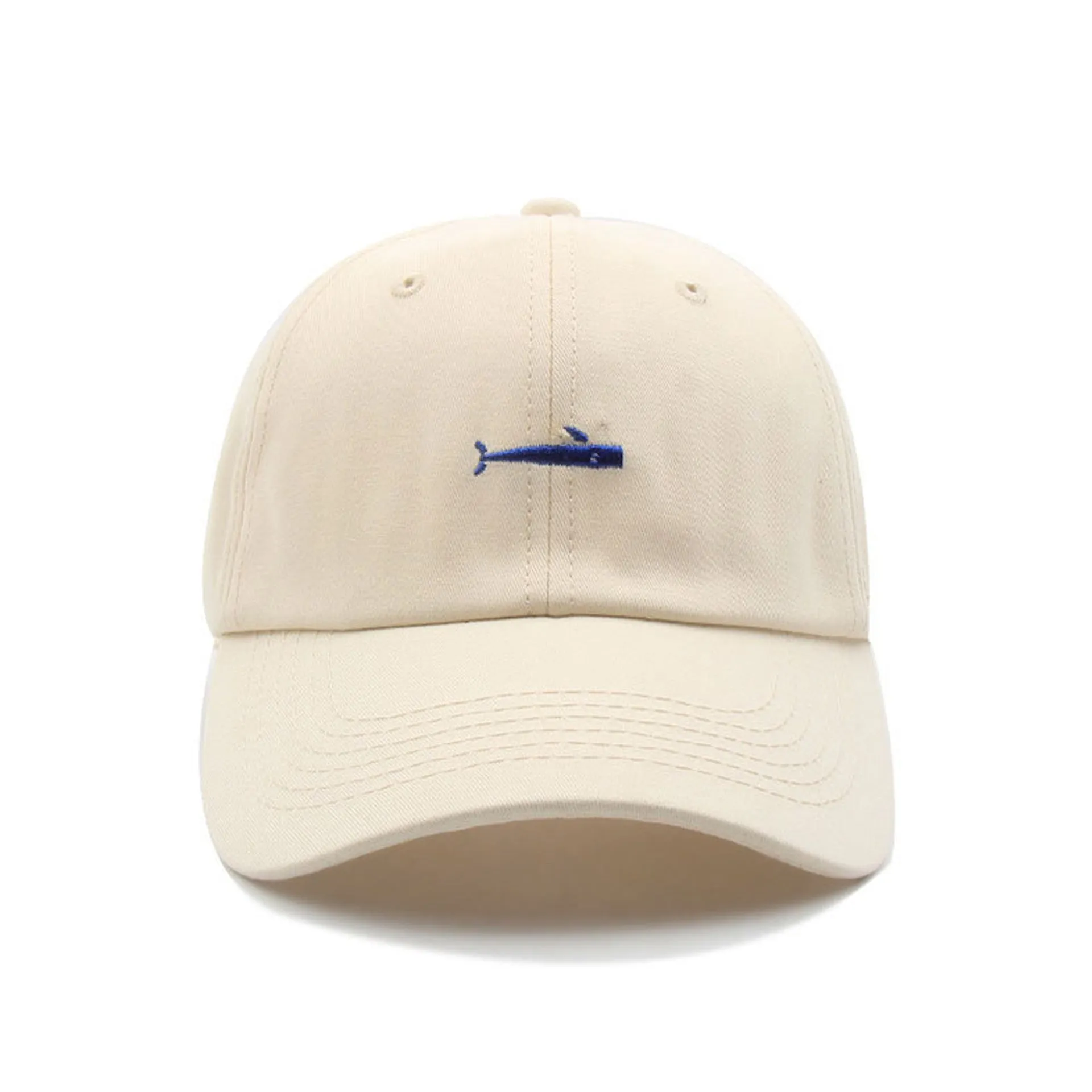 Whale Embroidered Cotton Baseball Cap