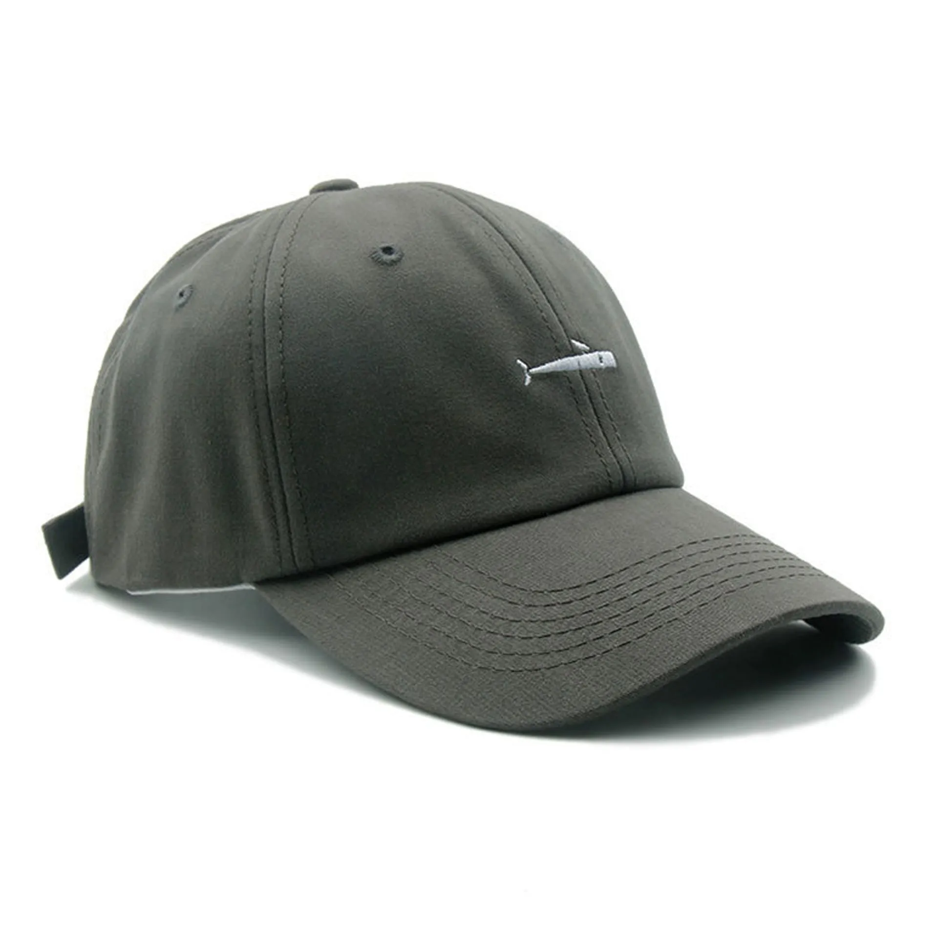Whale Embroidered Cotton Baseball Cap