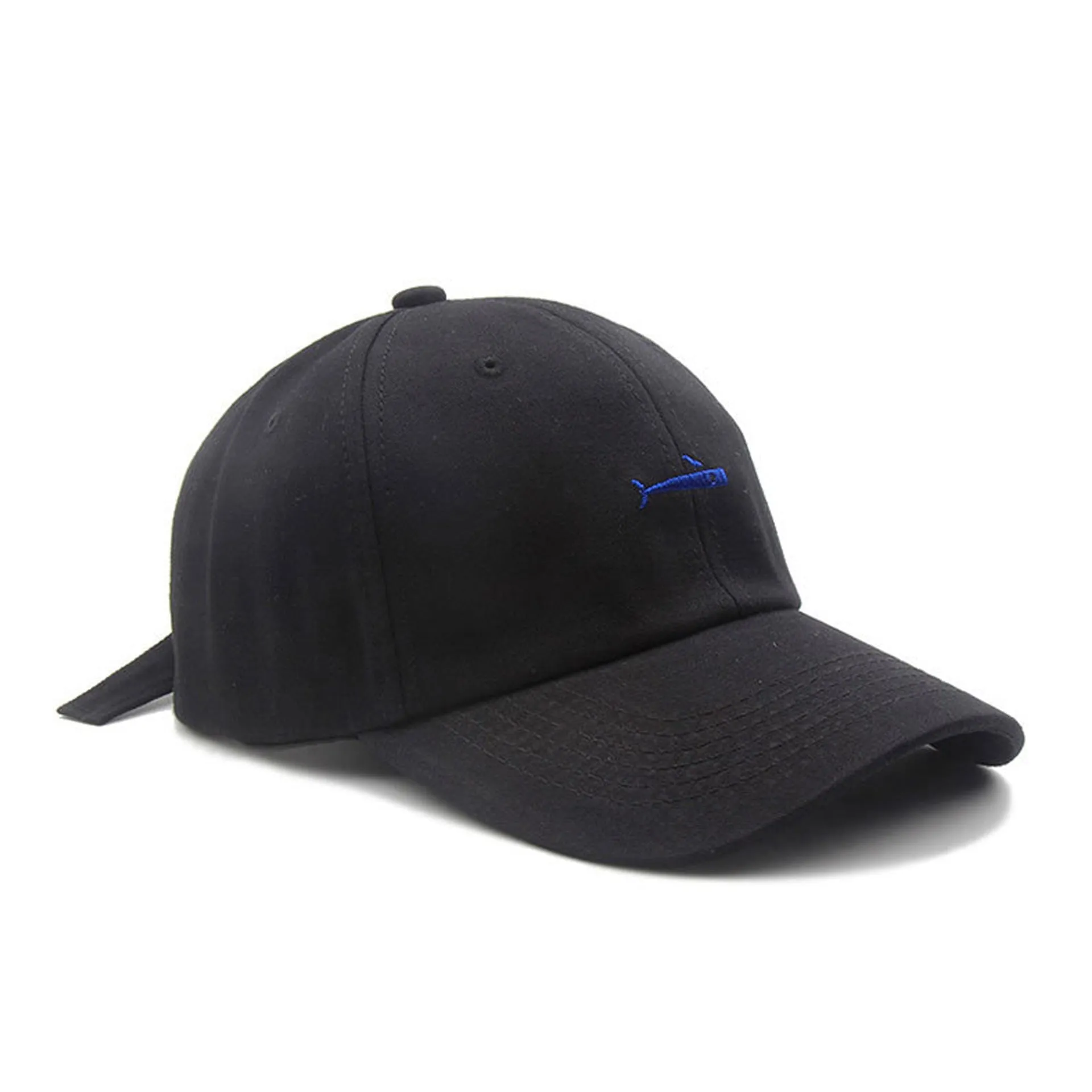 Whale Embroidered Cotton Baseball Cap