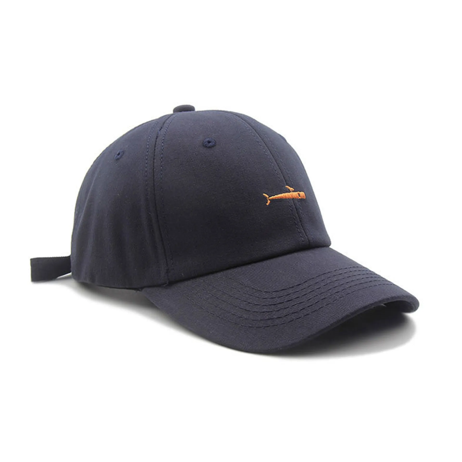 Whale Embroidered Cotton Baseball Cap