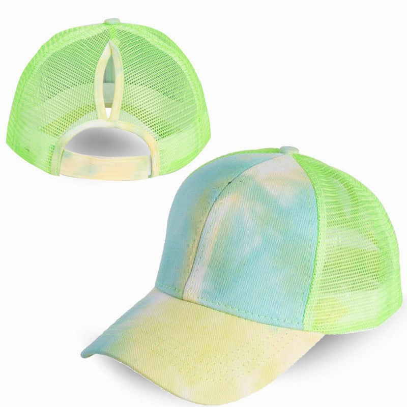 Wholesale Acid Wash Tie Dye Ponytail Baseball Cap