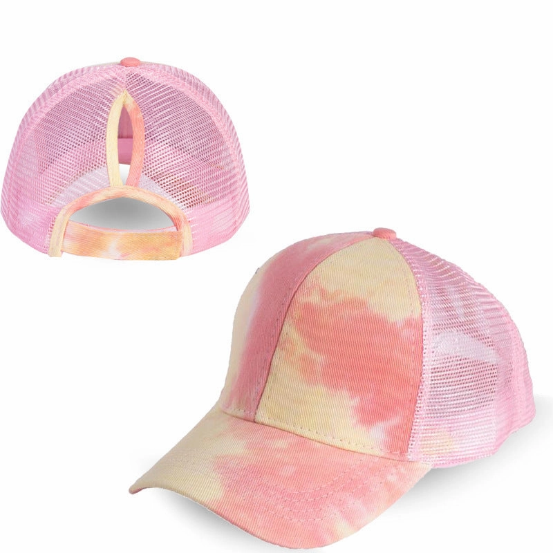 Wholesale Acid Wash Tie Dye Ponytail Baseball Cap
