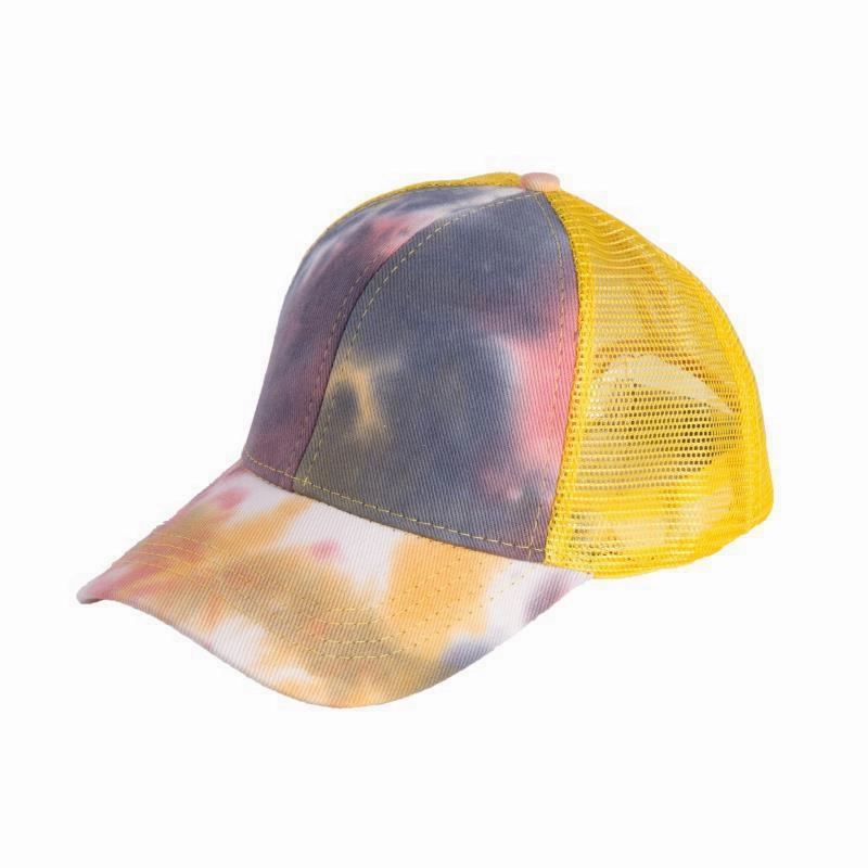 Wholesale Acid Wash Tie Dye Ponytail Baseball Cap