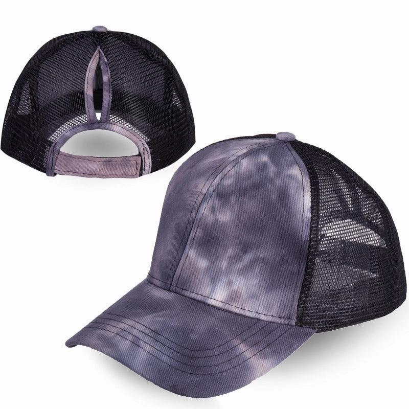 Wholesale Acid Wash Tie Dye Ponytail Baseball Cap