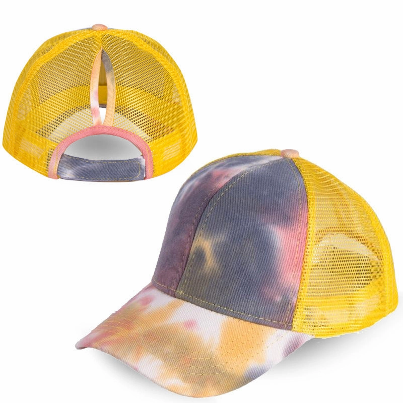 Wholesale Acid Wash Tie Dye Ponytail Baseball Cap