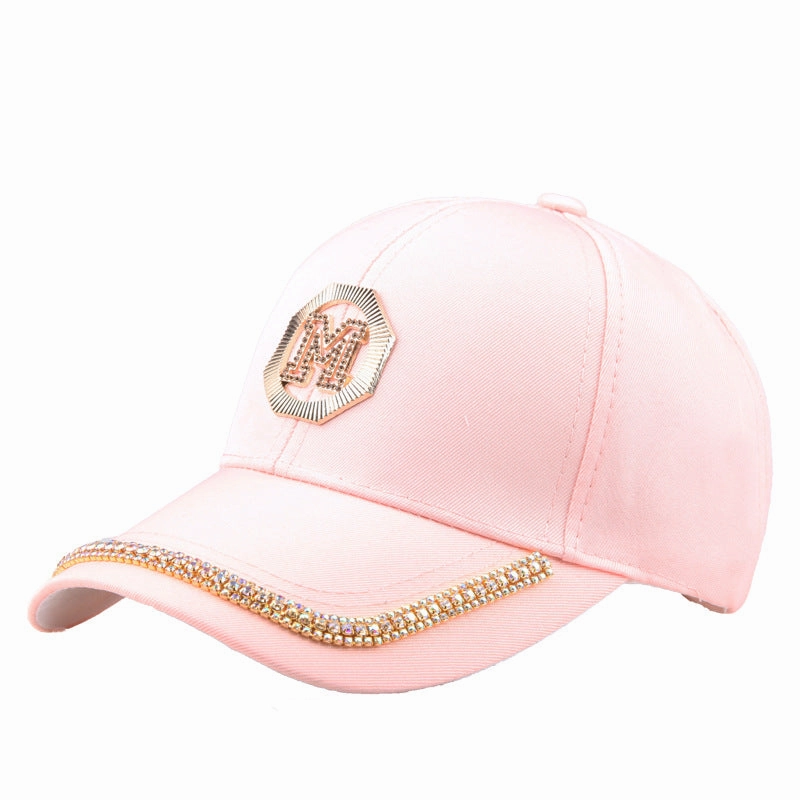 Wholesale Acrylic Diamond M Standard Visor Baseball Cap