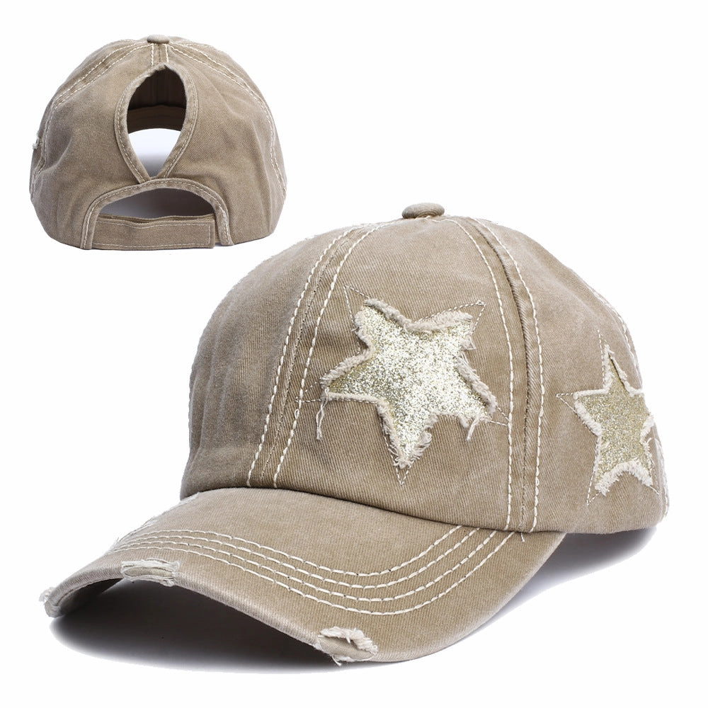 Wholesale Acrylic Fiber Boss Recommend Doing Old Ripped Five-Star Baseball Cap