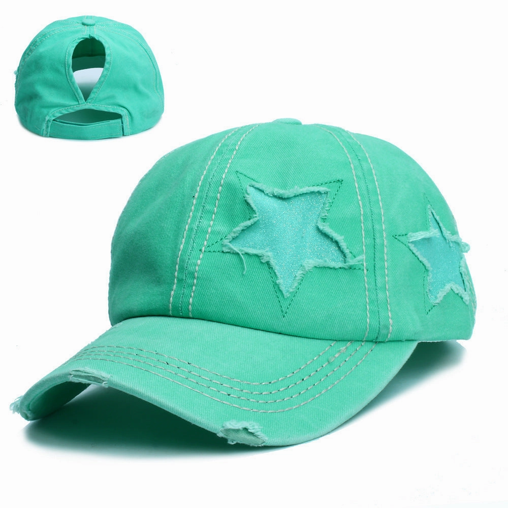Wholesale Acrylic Fiber Boss Recommend Doing Old Ripped Five-Star Baseball Cap