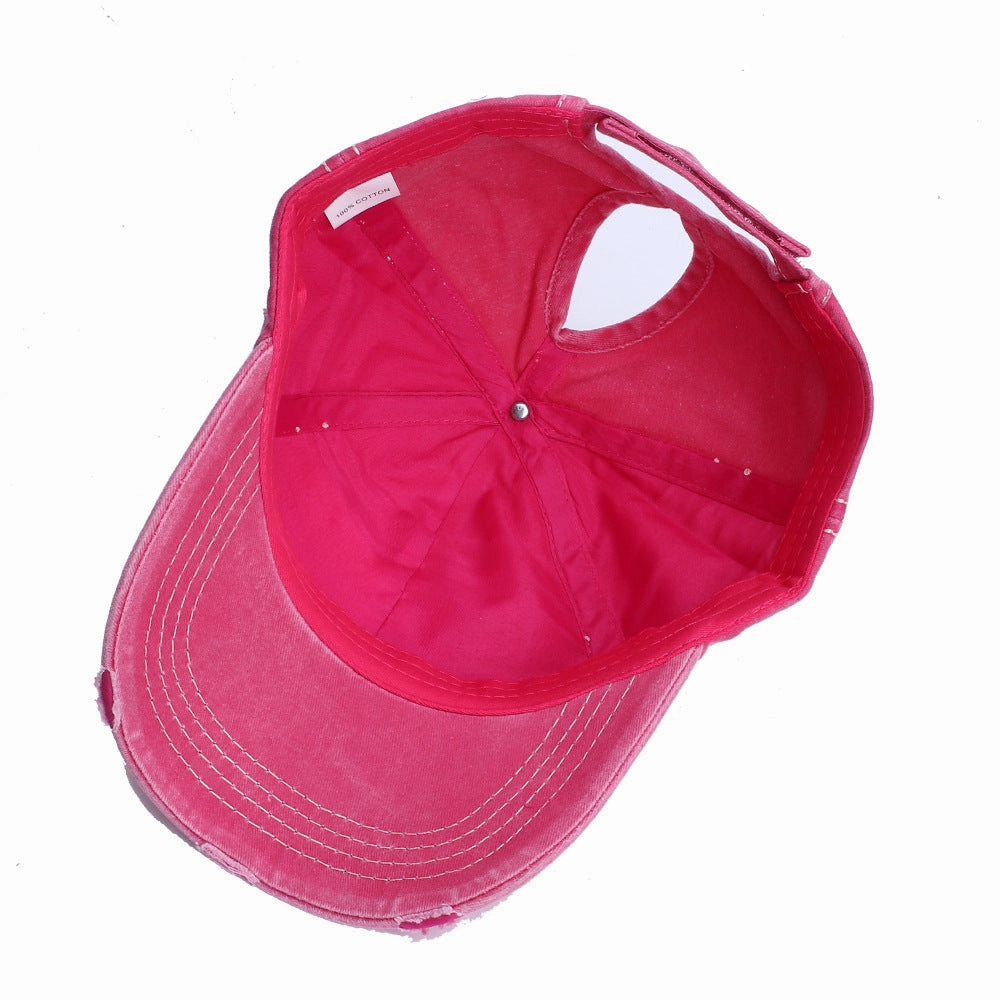 Wholesale Acrylic Fiber Boss Recommend Doing Old Ripped Five-Star Baseball Cap