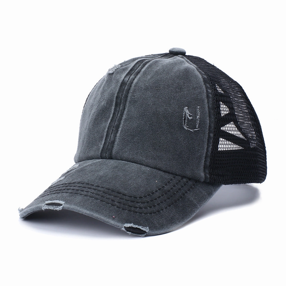 Wholesale Acrylic Fiber Boss Recommended Washed Ponytail Baseball Cap