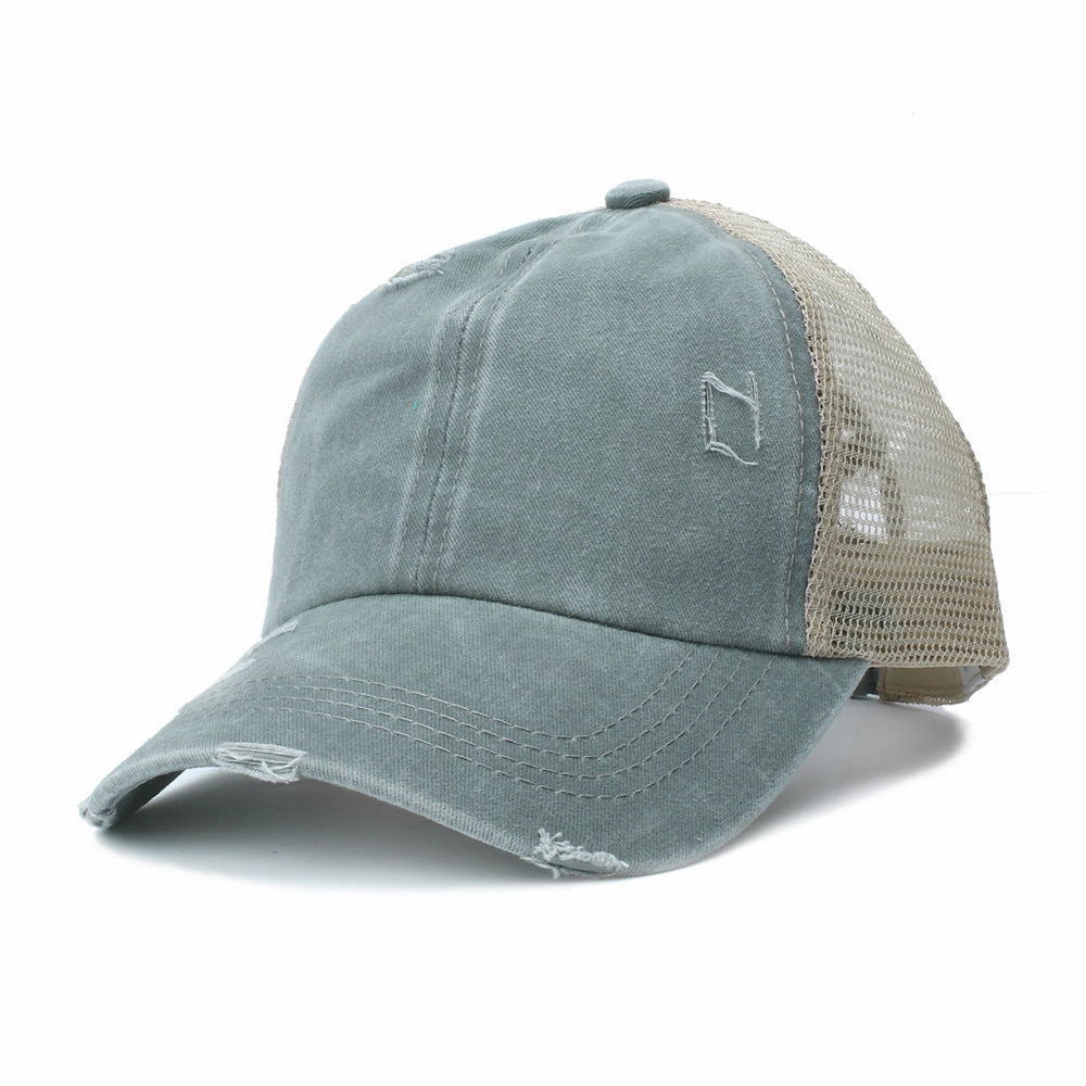 Wholesale Acrylic Fiber Boss Recommended Washed Ponytail Baseball Cap