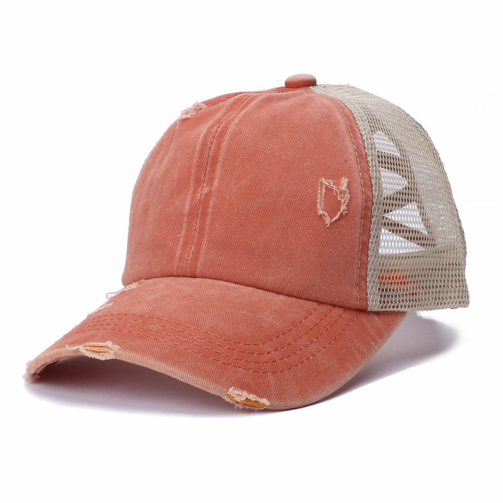 Wholesale Acrylic Fiber Boss Recommended Washed Ponytail Baseball Cap