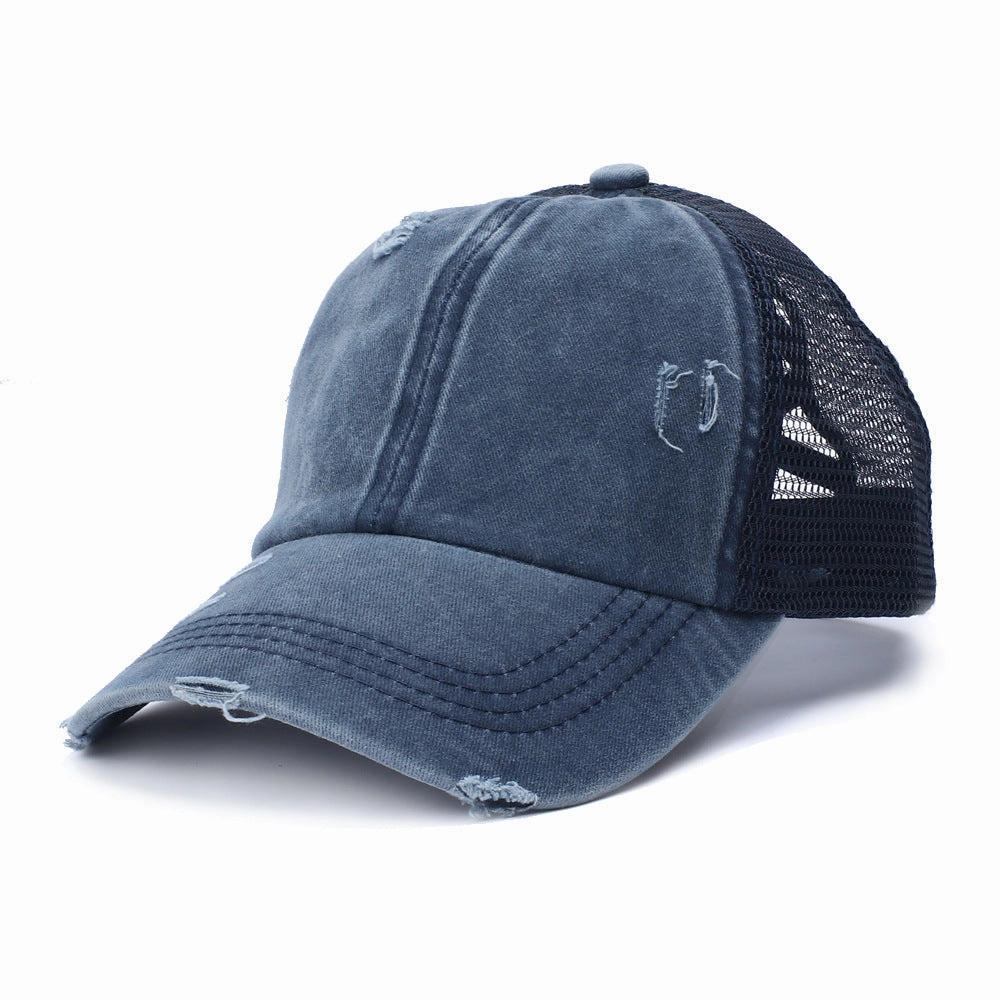 Wholesale Acrylic Fiber Boss Recommended Washed Ponytail Baseball Cap