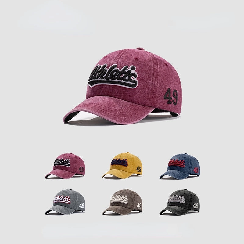 Wholesale Acrylic Letter Embroidered Washed Alphabet Baseball Cap
