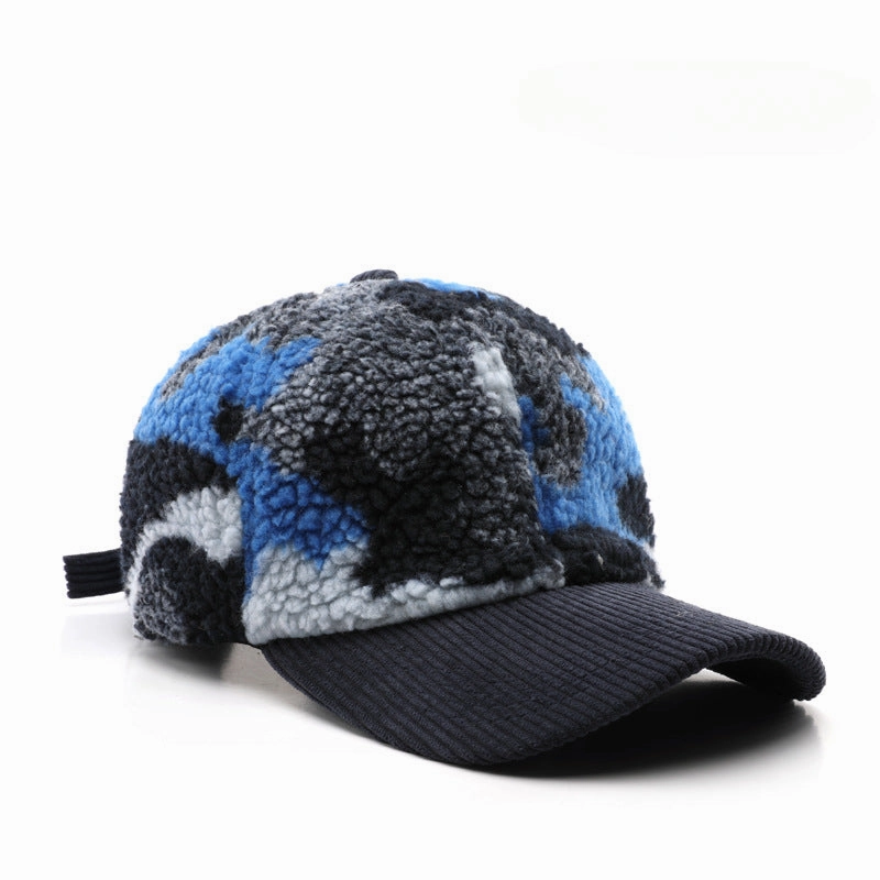 Wholesale Autumn and Winter Color Matching Plush Camouflage Cotton Baseball Caps