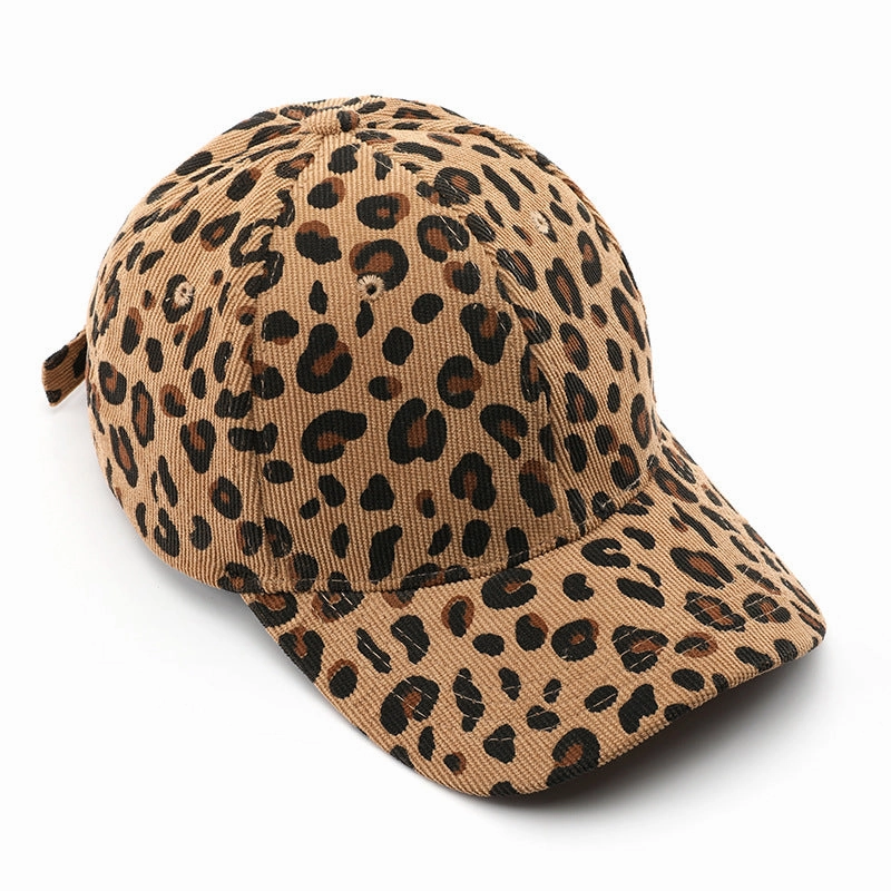 Wholesale Autumn and Winter Corduroy Leopard Print Baseball Cap