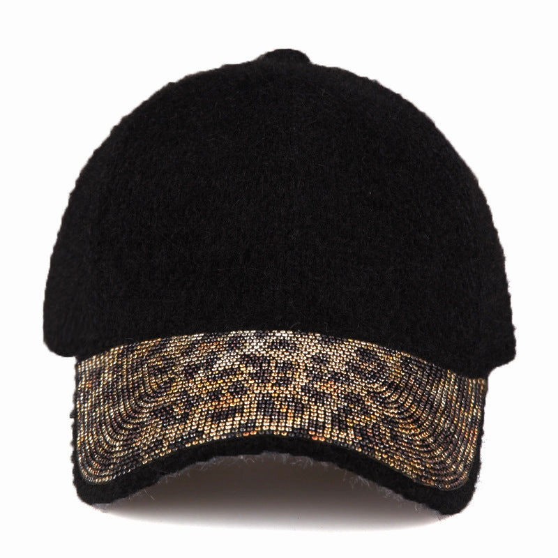 Wholesale Autumn and Winter Diamond Inlaid Mink Down Baseball Caps