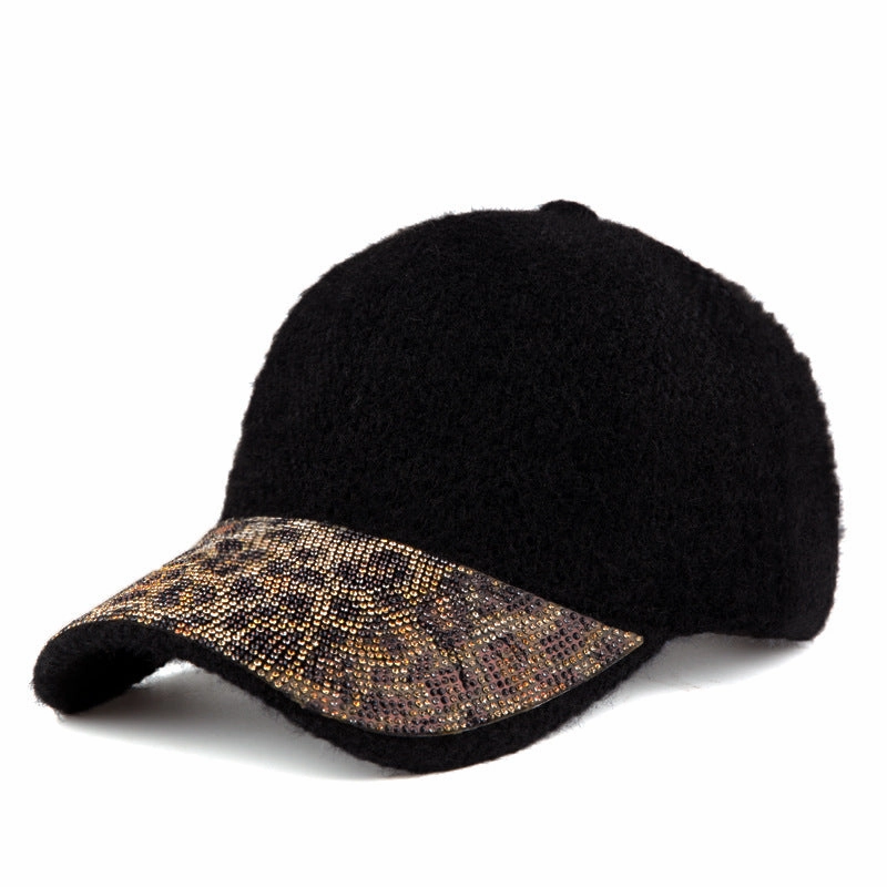 Wholesale Autumn and Winter Diamond Inlaid Mink Down Baseball Caps