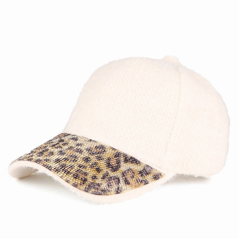 Wholesale Autumn and Winter Diamond Inlaid Mink Down Baseball Caps
