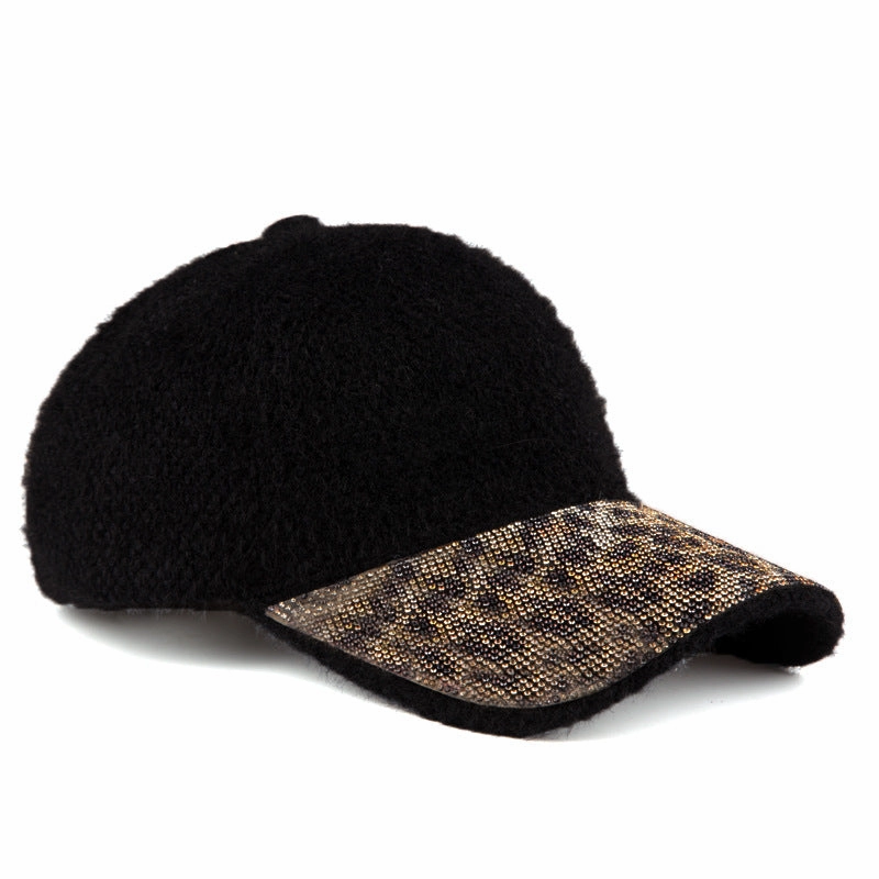 Wholesale Autumn and Winter Diamond Inlaid Mink Down Baseball Caps