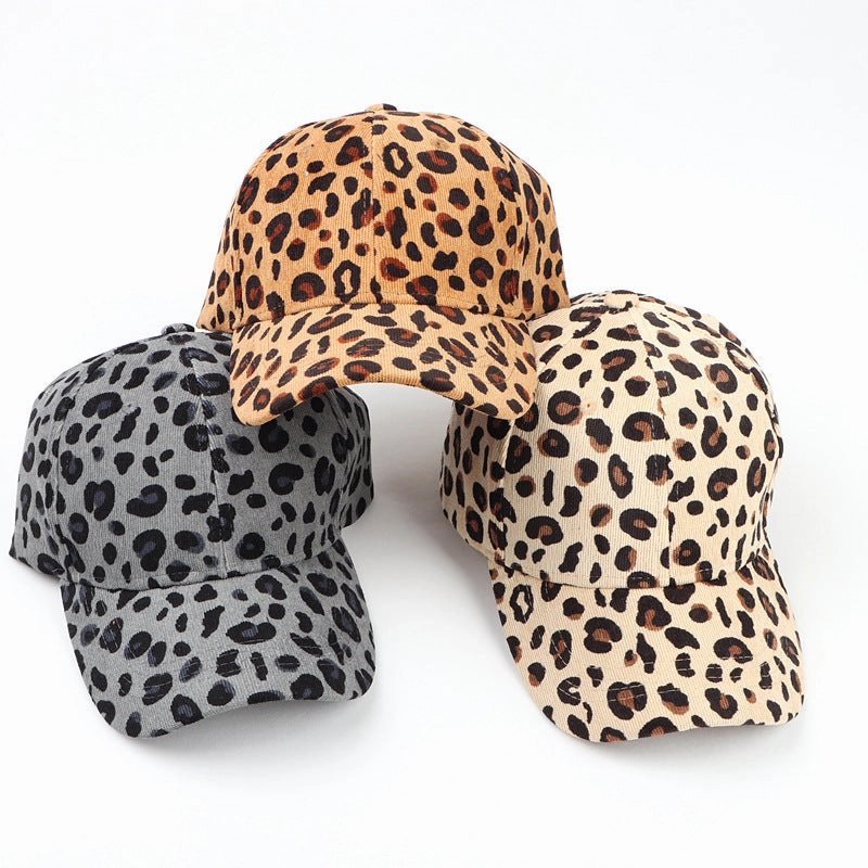 Wholesale Autumn and Winter New Corduroy Leopard Print Baseball Cap