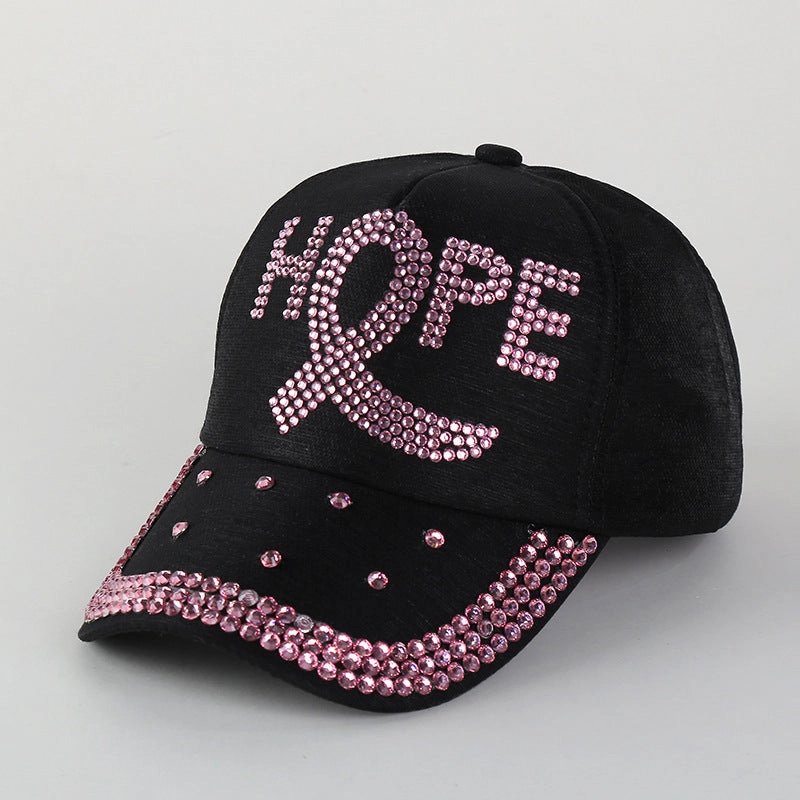 Wholesale Autumn and Winter Thick Fabric Hoops with Diamond Baseball Caps