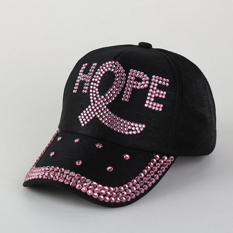 Wholesale Autumn and Winter Thick Fabric Hoops with Diamond Baseball Caps
