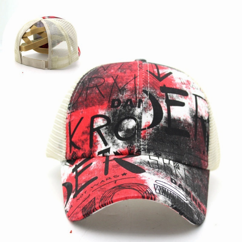 Wholesale Aztec Cotton Cross Printed Horsetail Baseball Cap