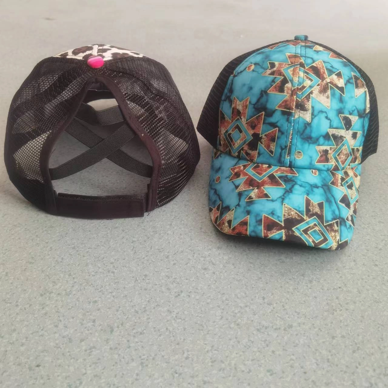 Wholesale Aztec Cotton Tie Dye Cross Baseball Caps