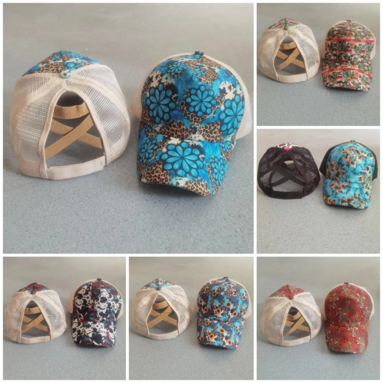 Wholesale Aztec Cotton Tie Dye Cross Baseball Caps