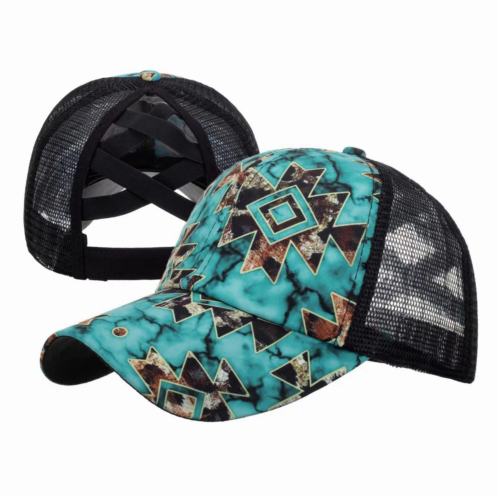 Wholesale Aztec Cotton Tie Dye Cross Baseball Caps