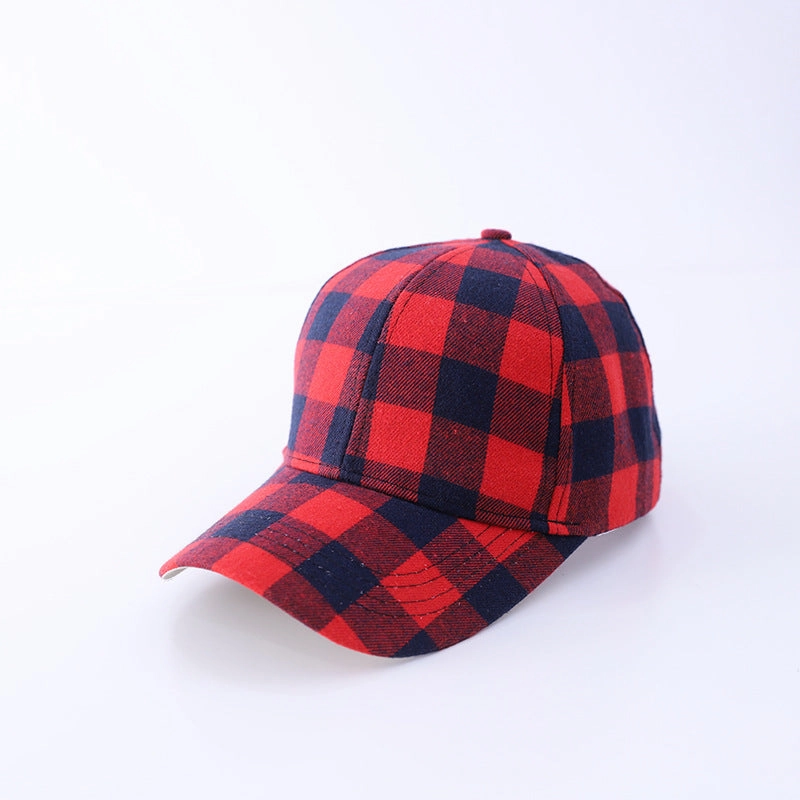 Wholesale Black and Red Checkered Cotton Baseball Caps