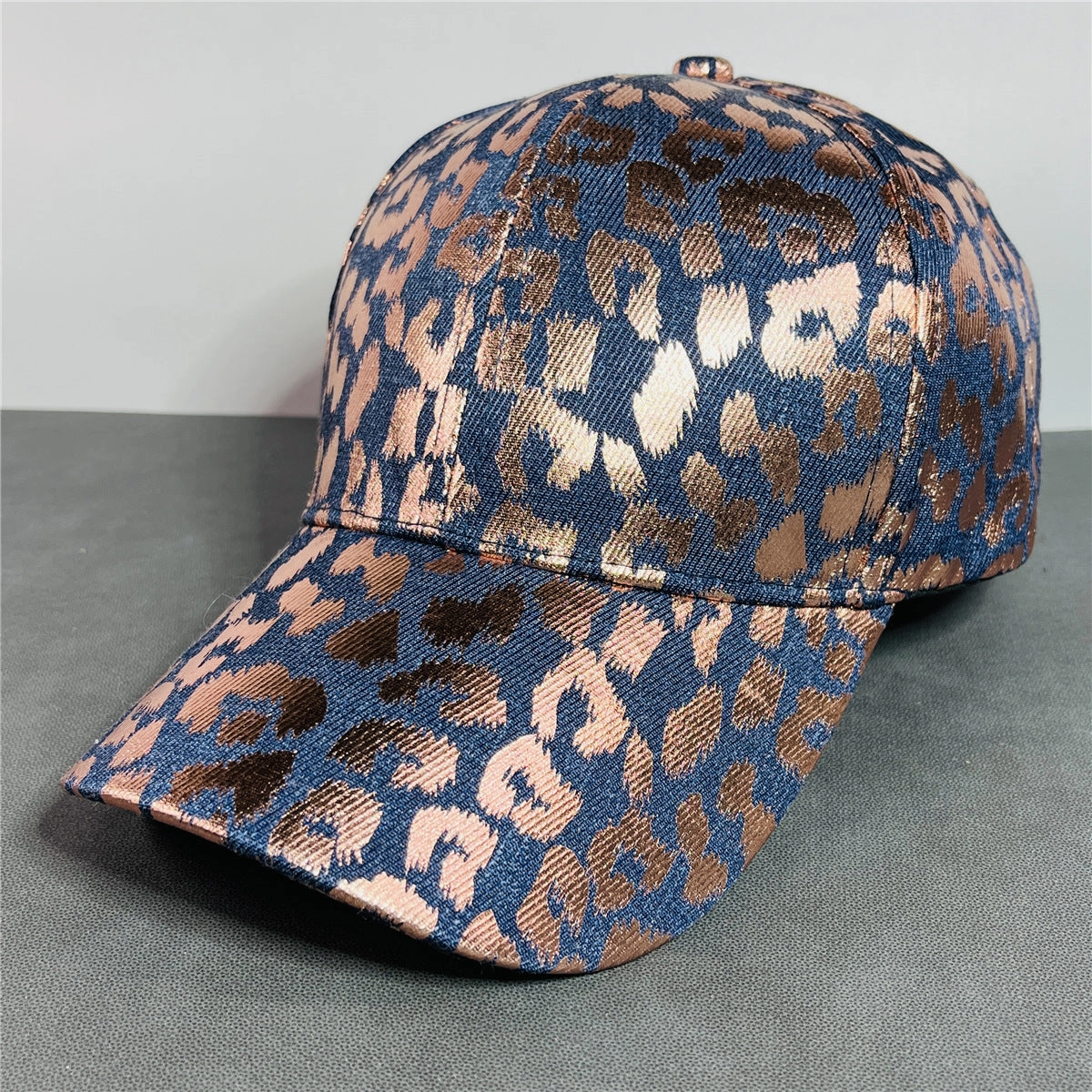 Wholesale Blue Leopard Print Sun Protection Hard Top Baseball