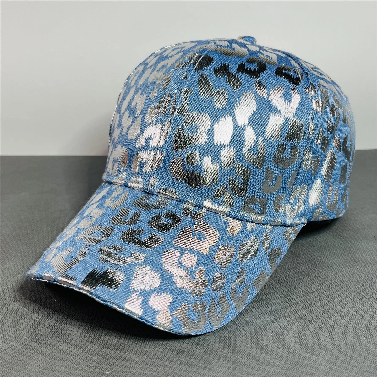 Wholesale Blue Leopard Print Sun Protection Hard Top Baseball
