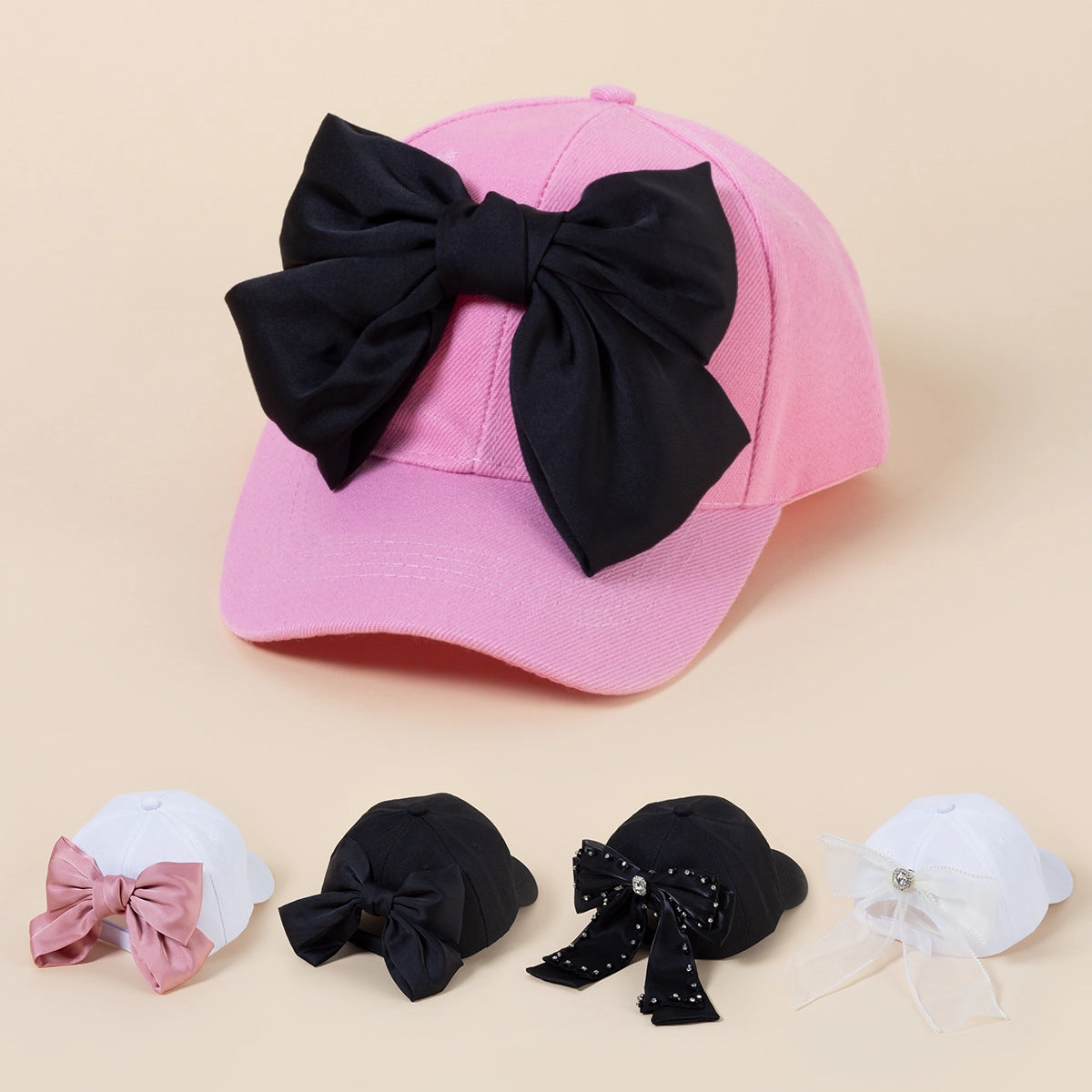 Wholesale Bow Soft Top Cotton Baseball Caps