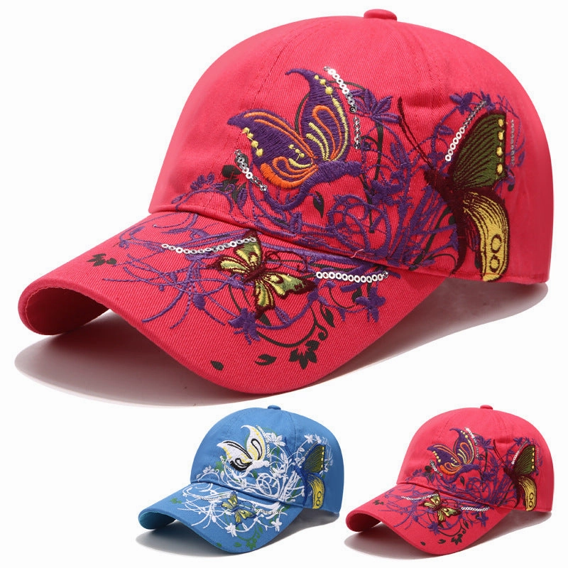 Wholesale Butterfly Embroidery Cotton Baseball Cap